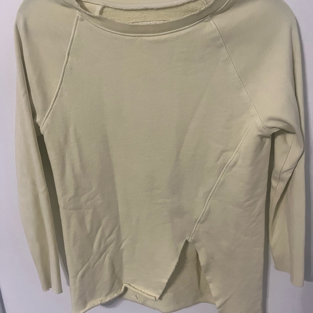 Frank and Eileen Asymmetrical Sweatshirt in Butter Yellow